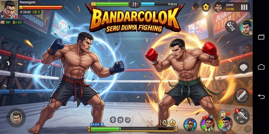 Tampilan gameplay BANDARCOLOK yang penuh aksi dalam pertarungan Fighting.