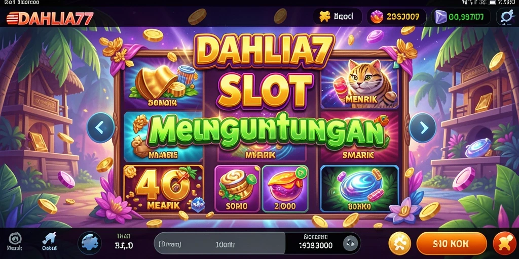 Tangkapan layar utama DAHLIA77 menunjukkan gameplay Slot yang menawankan.