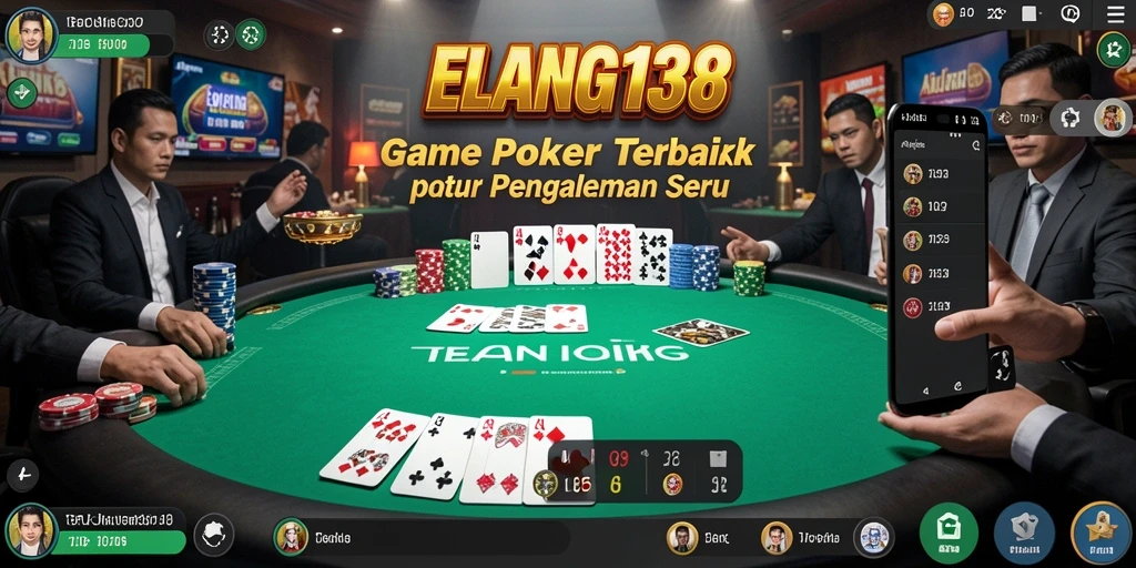 Tampilan gameplay utama ELANG138 dengan suasana Poker yang mendebarkan.
