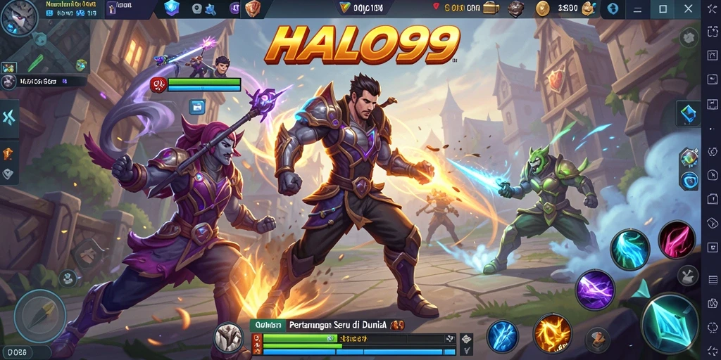 Gameplay seru HALO99 dengan karakter unik dalam pertempuran MOBA.