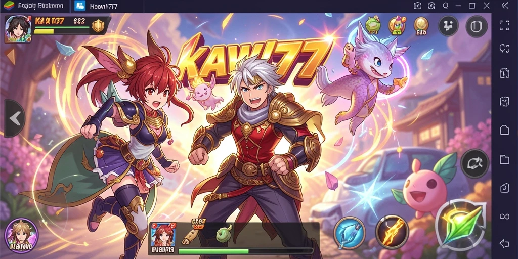Screenshot gameplay KAWI777 menampilkan petualangan karakter Anime.