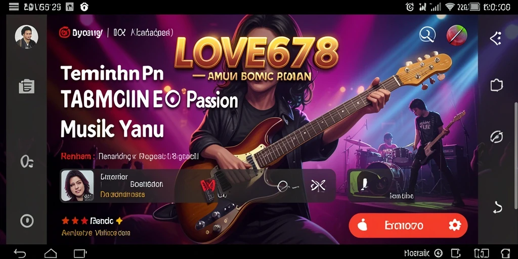 Tampilan gameplay LOVE678 yang penuh dengan musik dan interaksi.