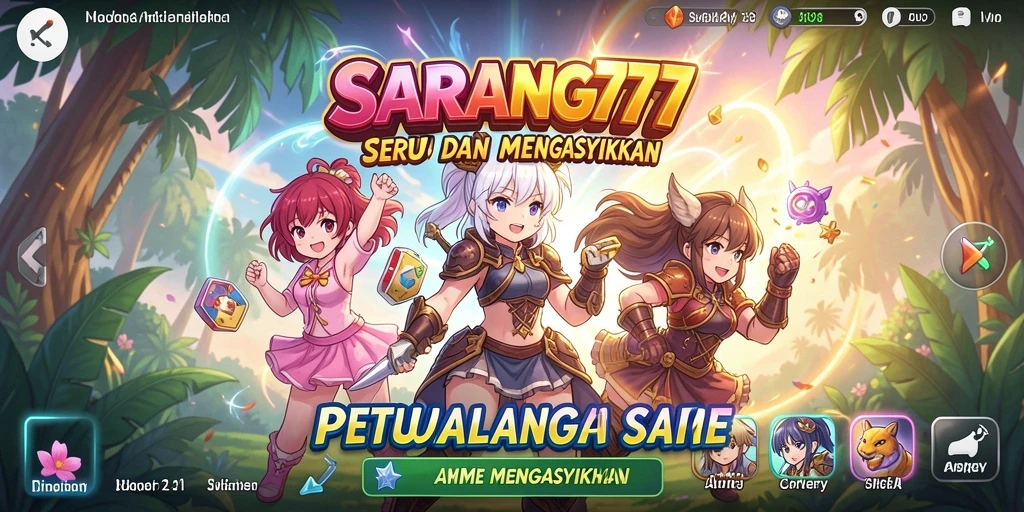 Tampilan gameplay yang memukau dari SARANG777 dengan karakter anime favorit.