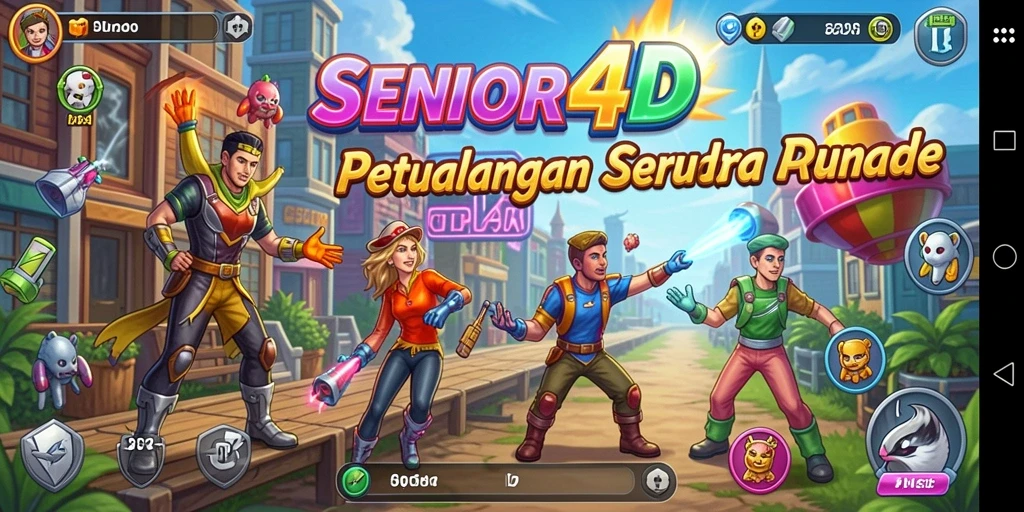Screenshot gameplay SENIOR4D menampilkan kebebasan bergerak dan aksi seru.